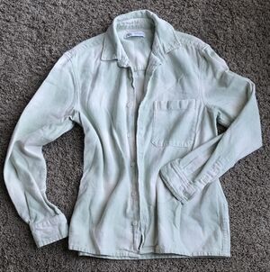 ZARA Mint Green Plaid Button-Up Shirt, Overshirt Casual Vintage Y2k Grunge Sz S